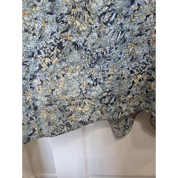 Maje Rachelli Blue Floral Chiffon Ruffled Elegant Midi Dress, Size Small (36) - Picture 15 of 15